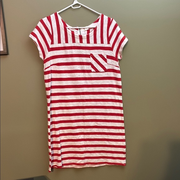 Old Navy Red and White Casual Raglan Sleeve Dress - Picture 1 of 12